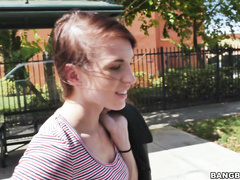 adult, amateur, blowjob, brunette, facial, public
